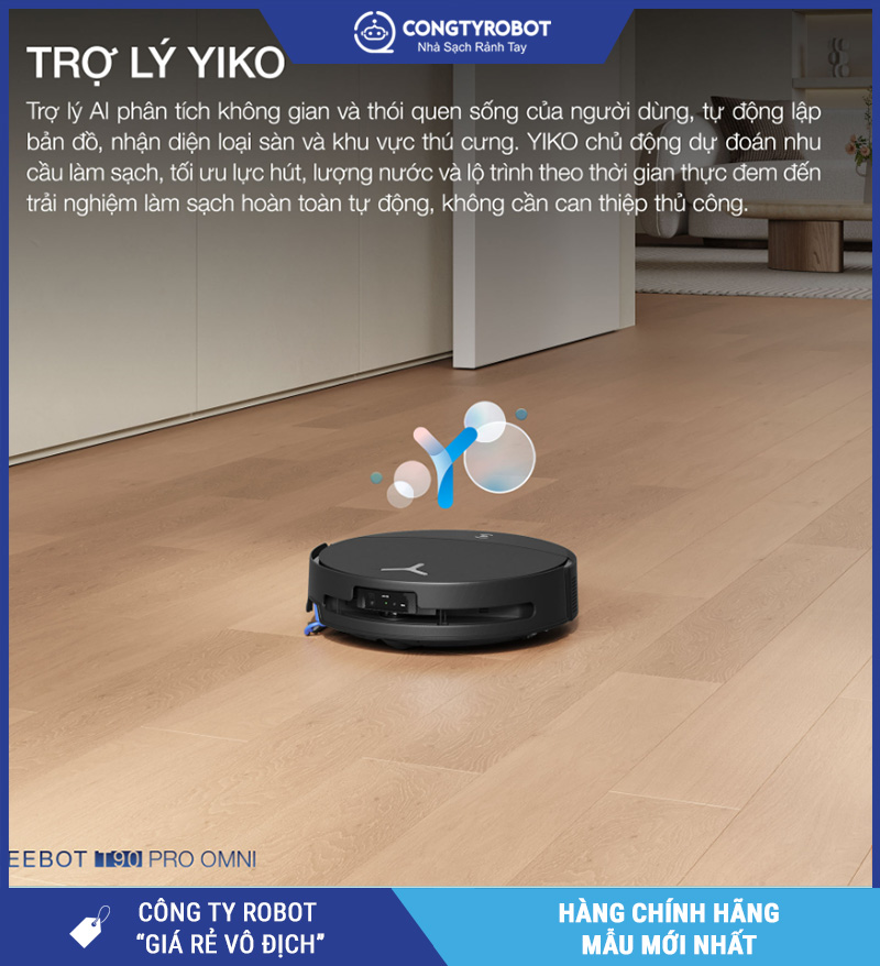 Ecovacs T90 Pro Omni - Robot Hút Bụi Lau Nhà Con Lăn 2026