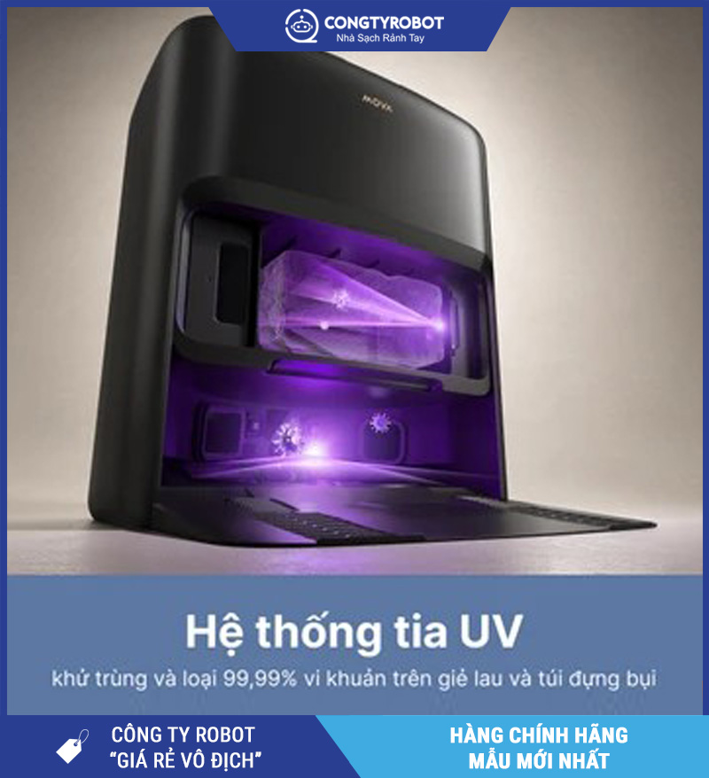 Mova V50 Ultra Trắng/Đen - Robot hút bụi lau nhà