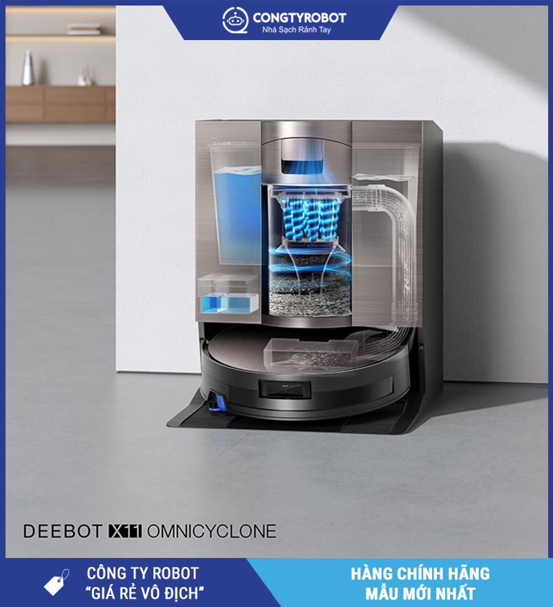 Ecovacs X11 OmniCylone 2026 - Robot Hút Bụi Lau Nhà Thông Minh