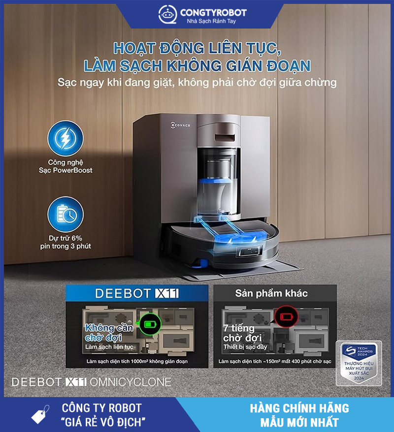 Ecovacs X11 OmniCylone 2026 - Robot Hút Bụi Lau Nhà Thông Minh