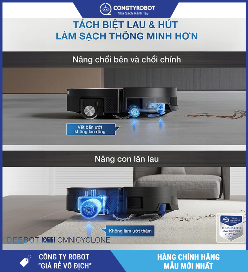 Ecovacs X11 OmniCylone 2026 - Robot Hút Bụi Lau Nhà Thông Minh