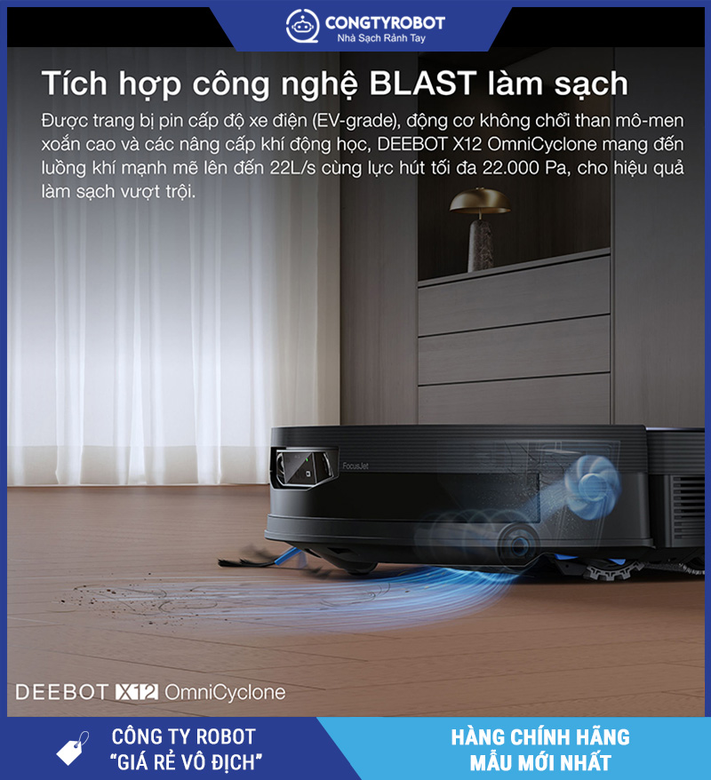 Ecovacs X12 Omnicyclone 2026 - Robot Hút Bụi Thông Minh