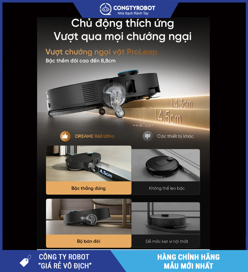 Robot hút bụi lau nhà Dreame X60 Ultra – Bản Quốc Tế