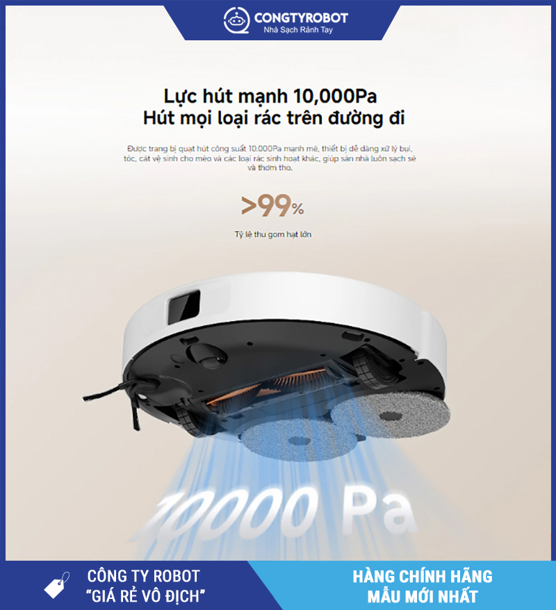 Xiaomi H50 Trắng - Robot Hút Bụi Lau Nhà Thông Minh