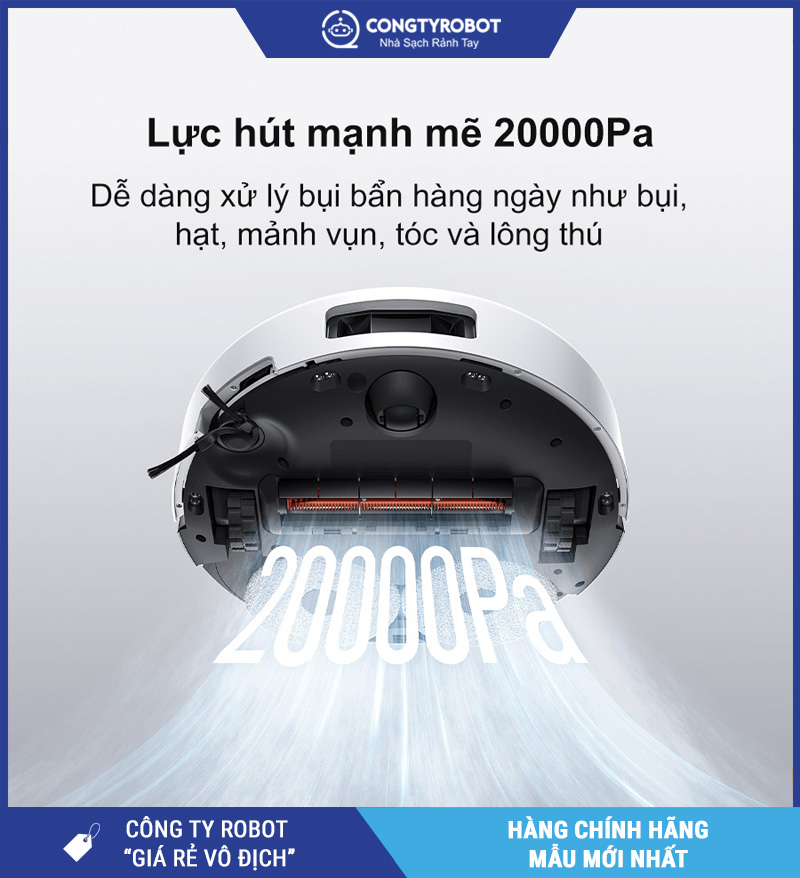 Robot hút bụi lau nhà Xiaomi Vacuum 5 Trắng – Bản Quốc Tế