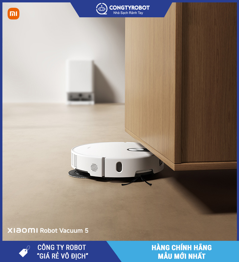Robot hút bụi lau nhà Xiaomi Vacuum 5 Trắng – Bản Quốc Tế