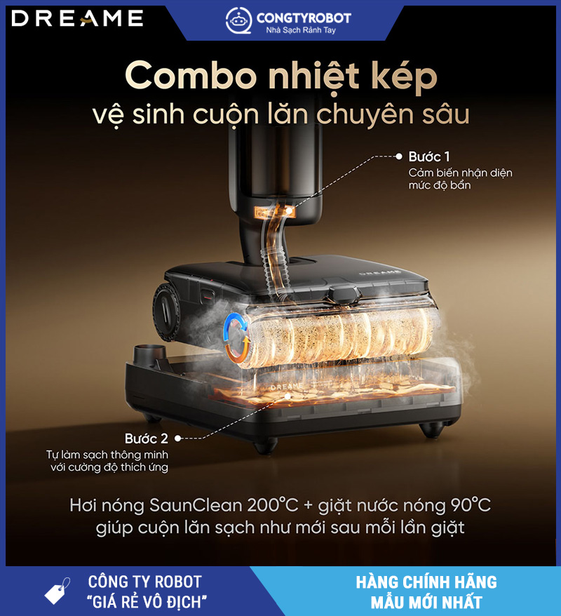 Dreame H16 Steam - Máy Hút Bụi Lau Nhà Cầm Tay