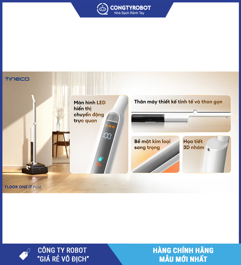 Tineco Floor One i7 Fold - Máy hút bụi lau nhà cầm tay