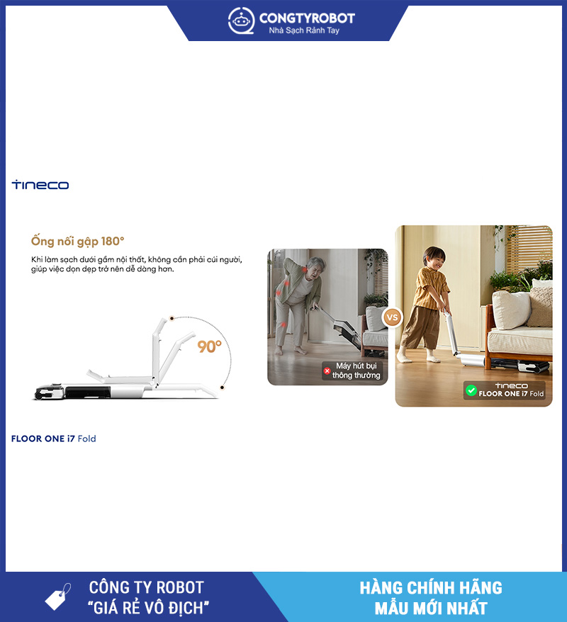 Tineco Floor One i7 Fold - Máy hút bụi lau nhà cầm tay