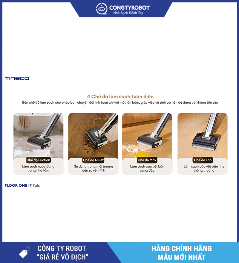Tineco Floor One i7 Fold - Máy hút bụi lau nhà cầm tay