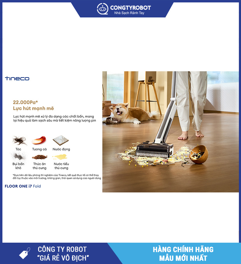 Tineco Floor One i7 Fold - Máy hút bụi lau nhà cầm tay