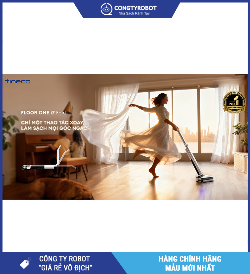 Tineco Floor One i7 Fold - Máy hút bụi lau nhà cầm tay