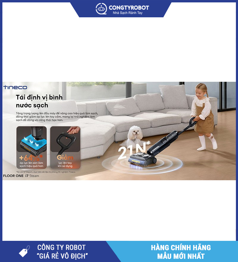 Tineco Floor One i7 Steam - Máy hút bụi lau sàn khô ướt
