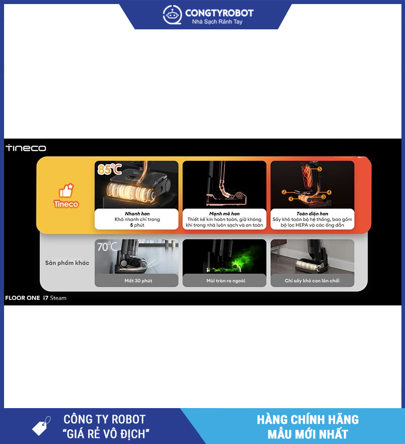 Tineco Floor One i7 Steam - Máy hút bụi lau sàn khô ướt