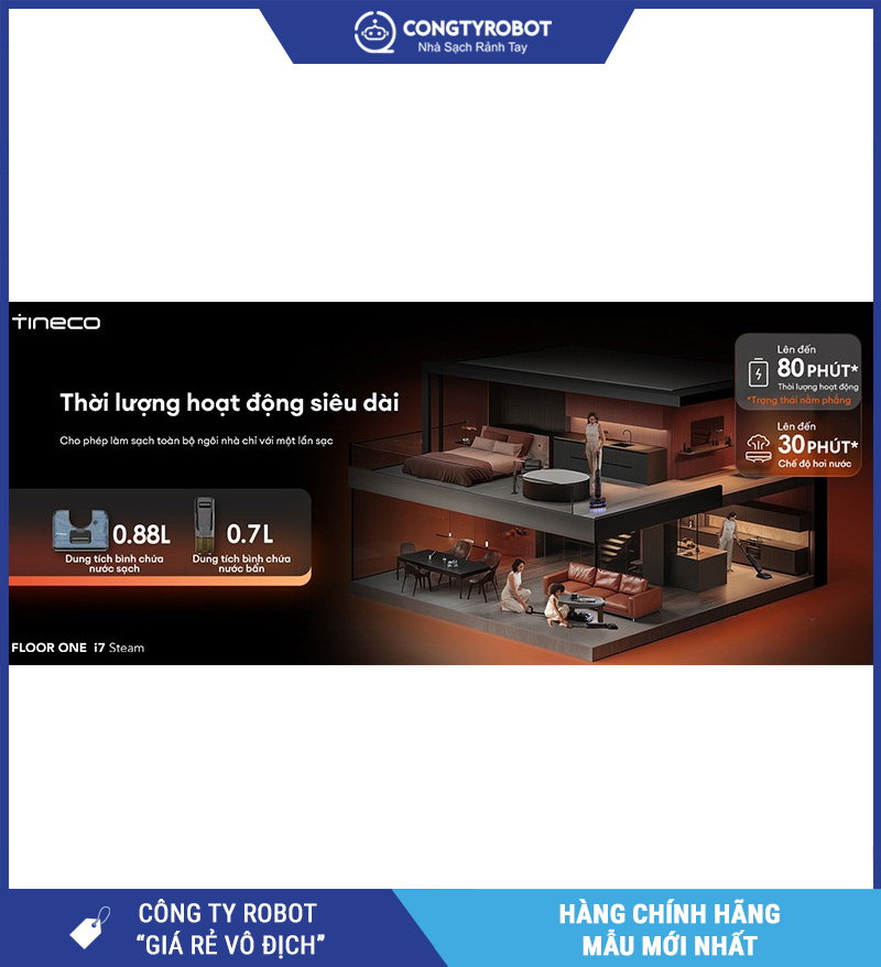 Tineco Floor One i7 Steam - Máy hút bụi lau sàn khô ướt