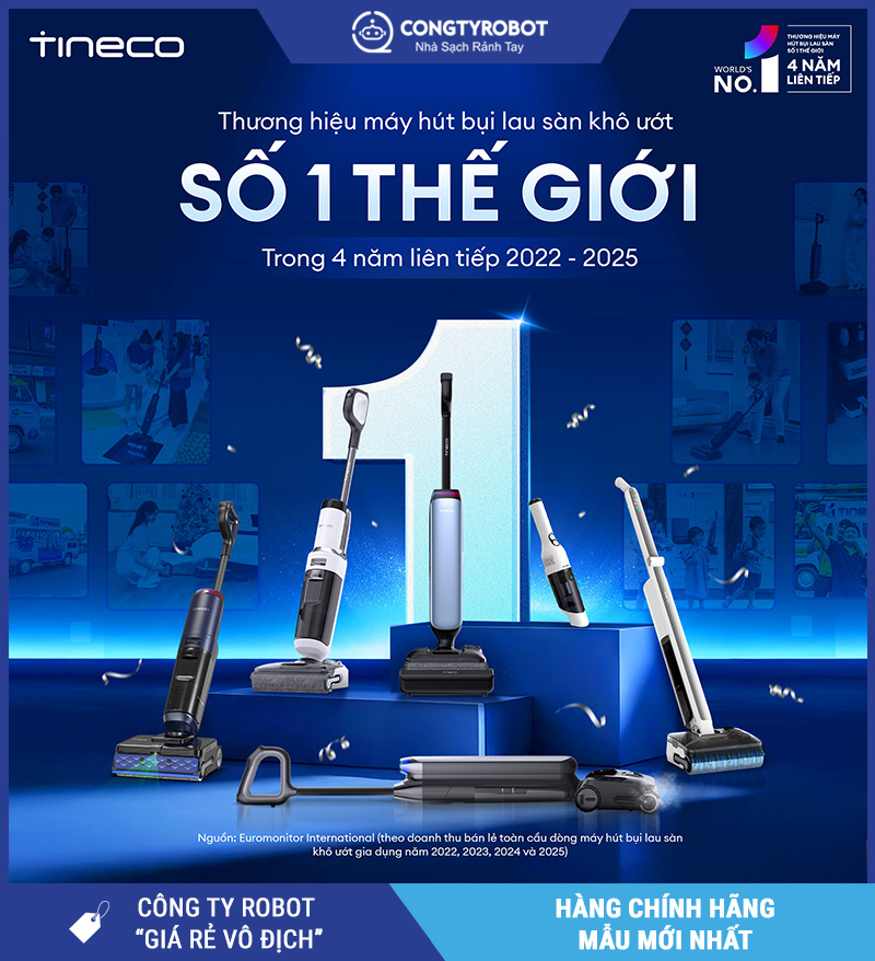 Tineco Floor One i7 Steam - Máy hút bụi lau sàn khô ướt