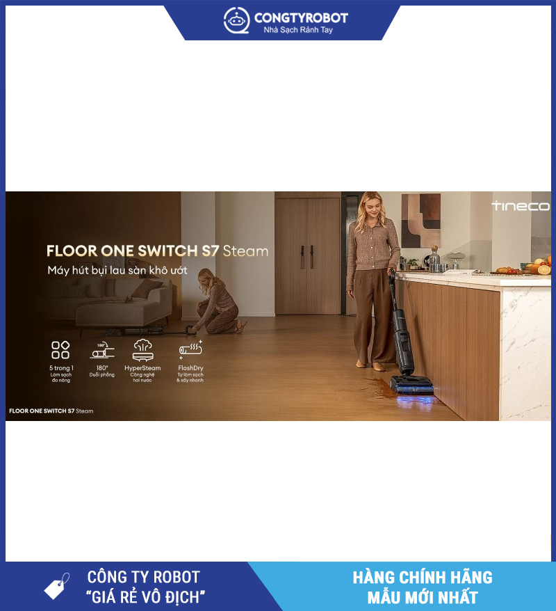Tineco Floor One Switch S7 Steam - Máy hút bụi lau sàn khô ướt