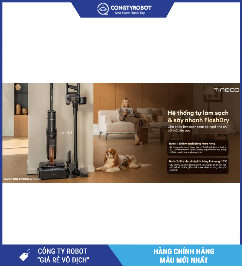 Tineco Floor One Switch S7 Steam - Máy hút bụi lau sàn khô ướt