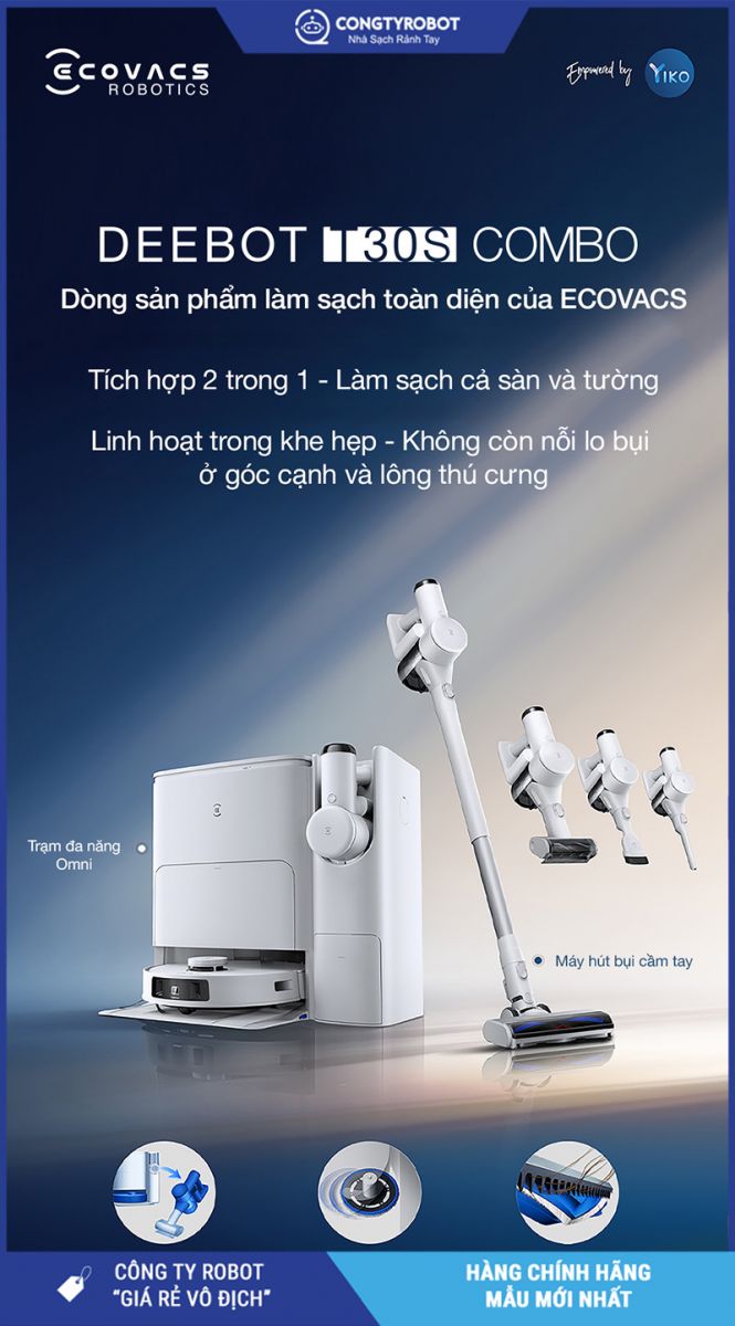 Ecovacs T30s Combo 2026 Trắng - Robot Hút Bụi Lau Nhà Thông Minh