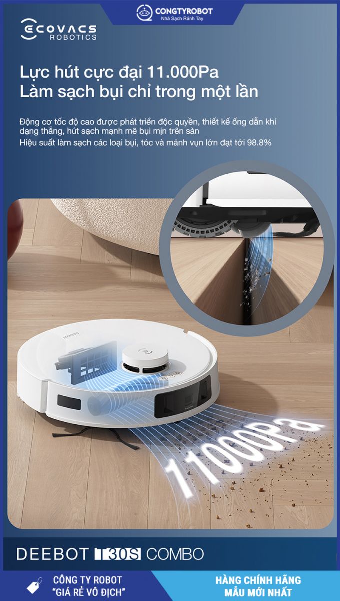 Ecovacs T30s Combo 2026 Trắng - Robot Hút Bụi Lau Nhà Thông Minh