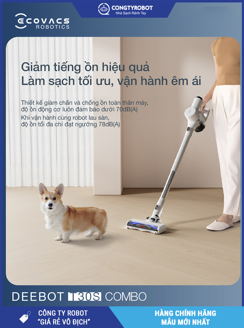 Ecovacs T30s Combo 2026 Trắng - Robot Hút Bụi Lau Nhà Thông Minh