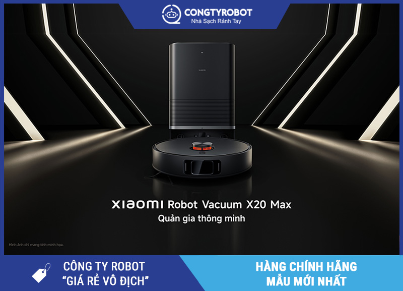 Xiaomi X20 Max Đen - Robot hút bụi lau nhà